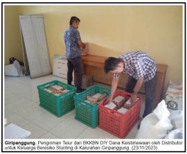 BKKBN DIY Salurkan Telur ke Kalurahan Giripanggung untuk Keluarga Beresiko Stunting